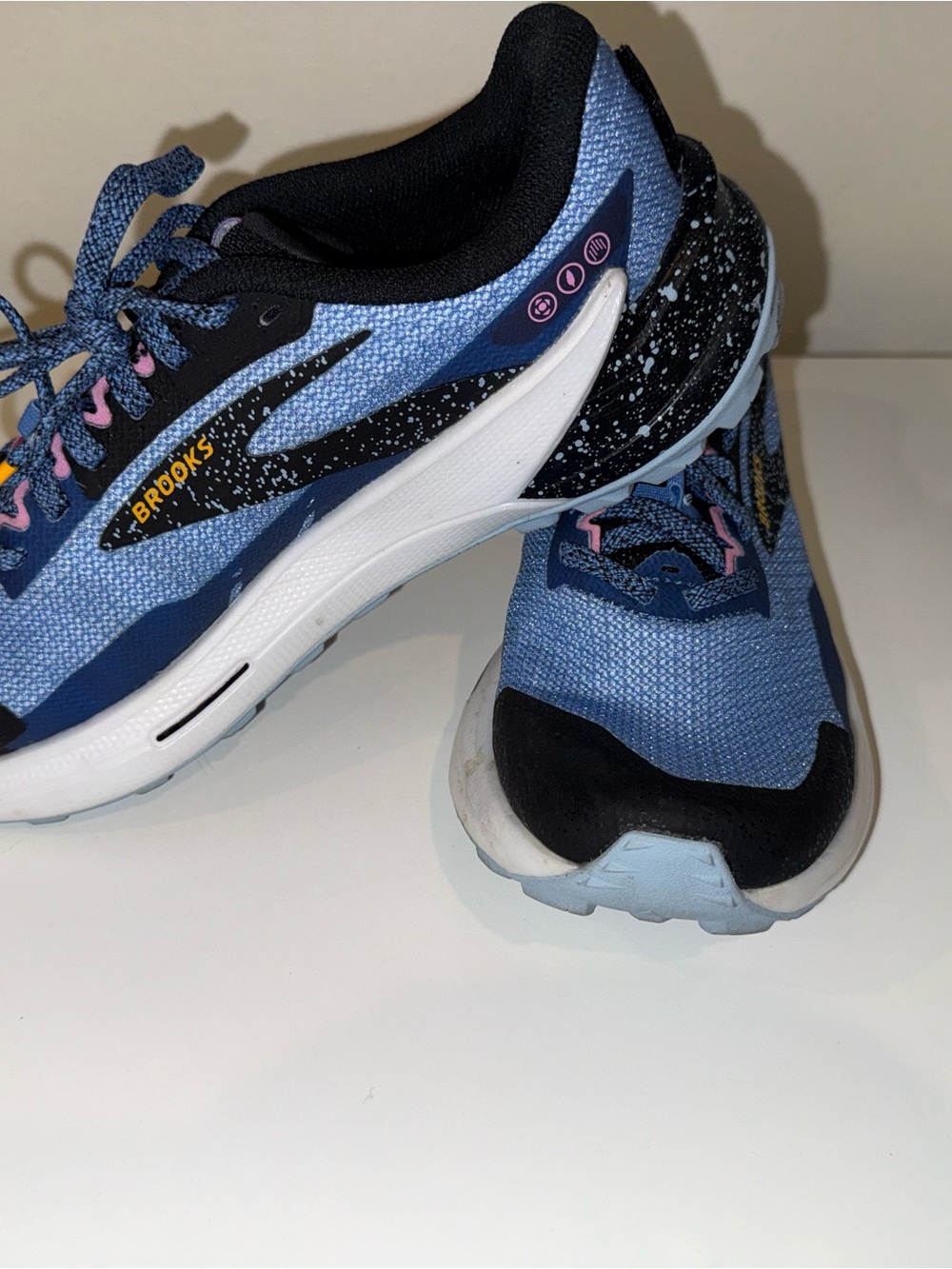 Brooks Blue Running Sneakers with Black & Pink Details